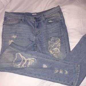 Distressed jeans
